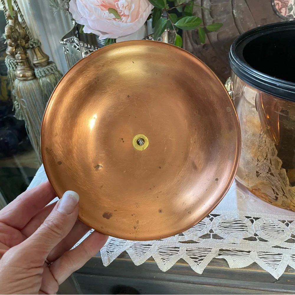 Vintage Copper Gold lions head ice bucket barware